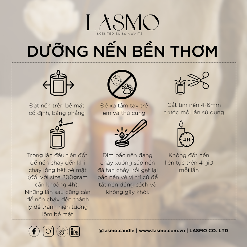  Nến thơm LASMO Crystal Rainfall mùi Mưa thư giãn size 2oz 60gram - nến thơm tinh dầu thiên nhiên 