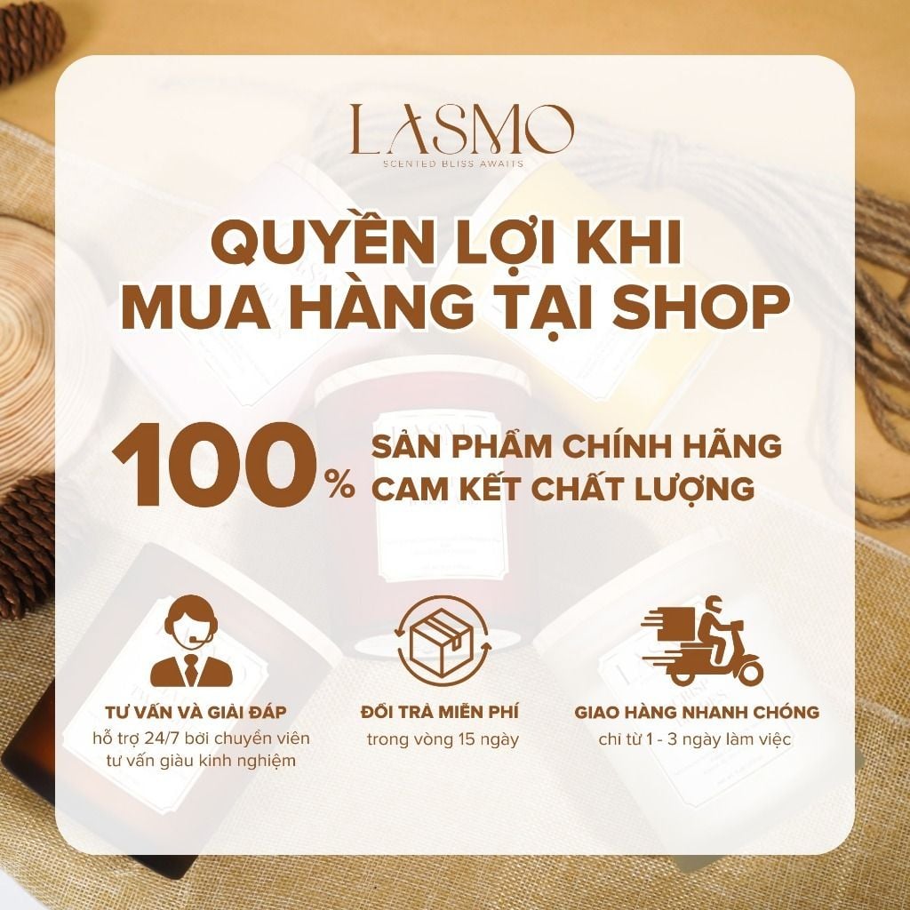  Nến Thơm Quà Tặng Cao Cấp Lasmo My Love 200gr - Hương Thơm Thư Giãn Giúp Ngủ Ngon 