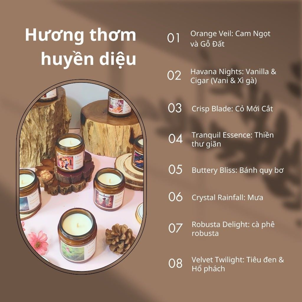  Nến Thơm Phòng LASMO Nhiều Mùi Hương Thư Giãn 100gr - Nến Thơm Quà Tặng Cao Cấp 