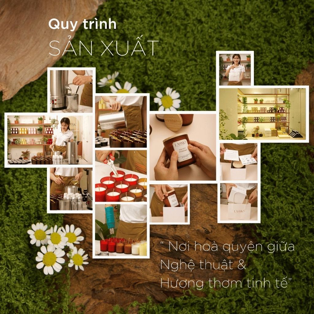  Nến Thơm Quà Tặng Cao Cấp Lasmo My Garden 200gr - Hương Thơm Thư Giãn Giúp Ngủ Ngon 