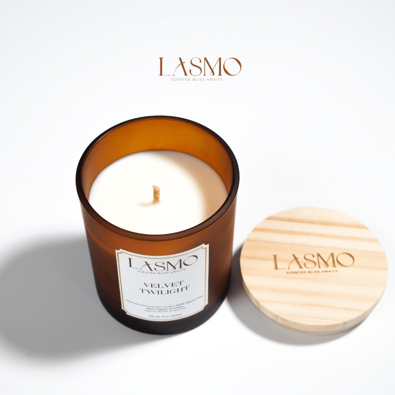  Nến thơm LASMO Velvet Twilight mùi Tiêu đen & Hổ phách 8oz 200gr - nến thơm tinh dầu thiên nhiên 